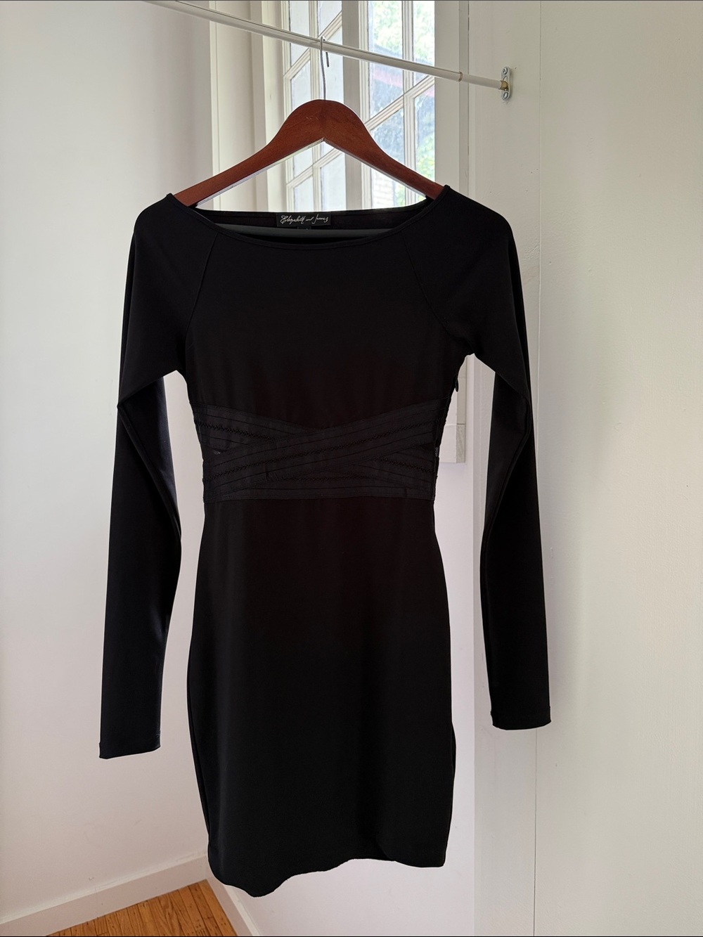 Elizabeth and James Black Long Sleeve Bodycon Dress